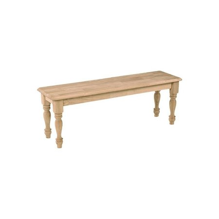 International Concepts Farmhouse Bench, Unfinished BE-60T